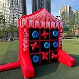 Carnival 2-in-1 Inflatable Game + Inflatable 4 Spots | 8.6' L x 6.6' W x 10' H | Sport Dart Game with Blower for Birthday/School Playground/Family/Team Games