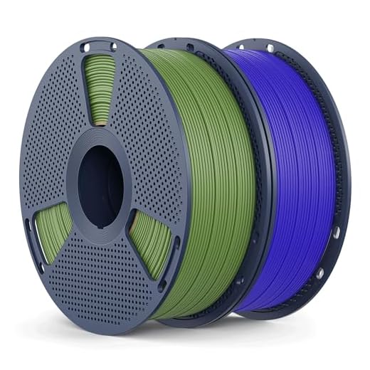 Matte PLA Filament 1.75mm, 2kg(4.4lbs) SUNLU 3D Printer Filament, Matte Surface Texture, No Clogging, Less Brittle, Klein Blue+Olive Green