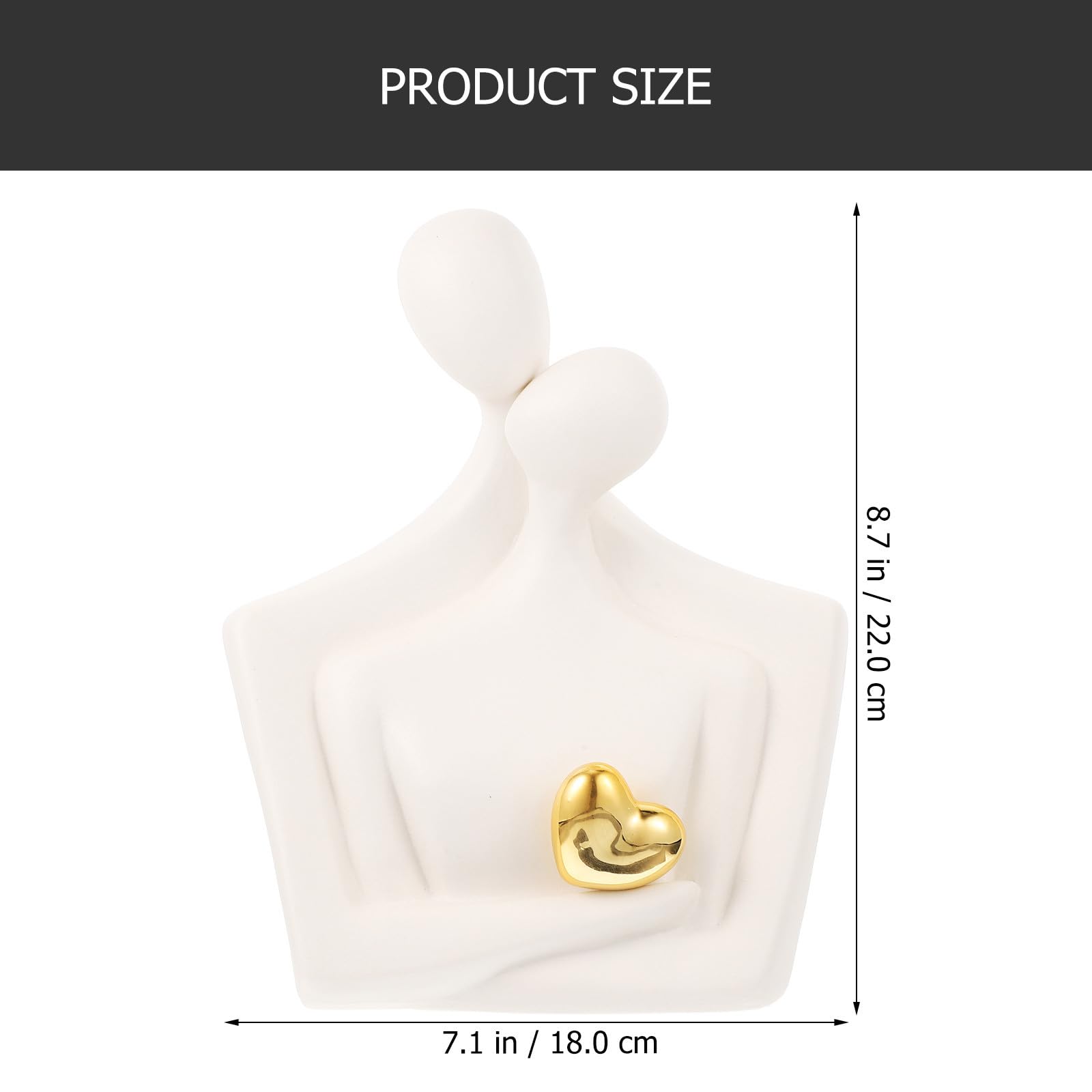 Alipis Escultura Cerámica Adorno de Escritorio de Cerámica Figura Abstracta de Abrazándose Blanco Decoración Romántica para Hogar y Obsequio de Boda