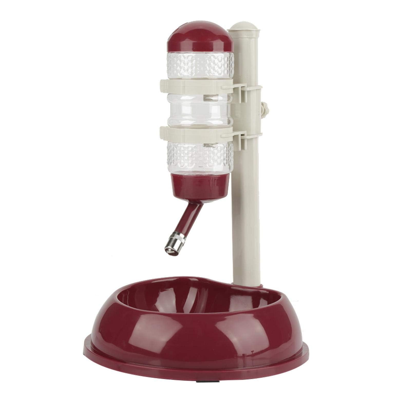 Adjustable Pets Dog Bowl Feeder Water Dispenser Drinking Bottle Food Container Bowl Bottle Standing Dispenser for Cats Dogs Green(Brown) Dog Supplies