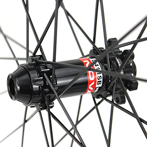 Hulkwheels 700C Road Bike Disc Brake Wheelset Clincher Tubeless 50Mm Depth Cyclocross Gravel Bicycle Wheels Novatec Hub Qr 12/15×100Mm 12×142Mm Thru Axle (Qr) #TOP3