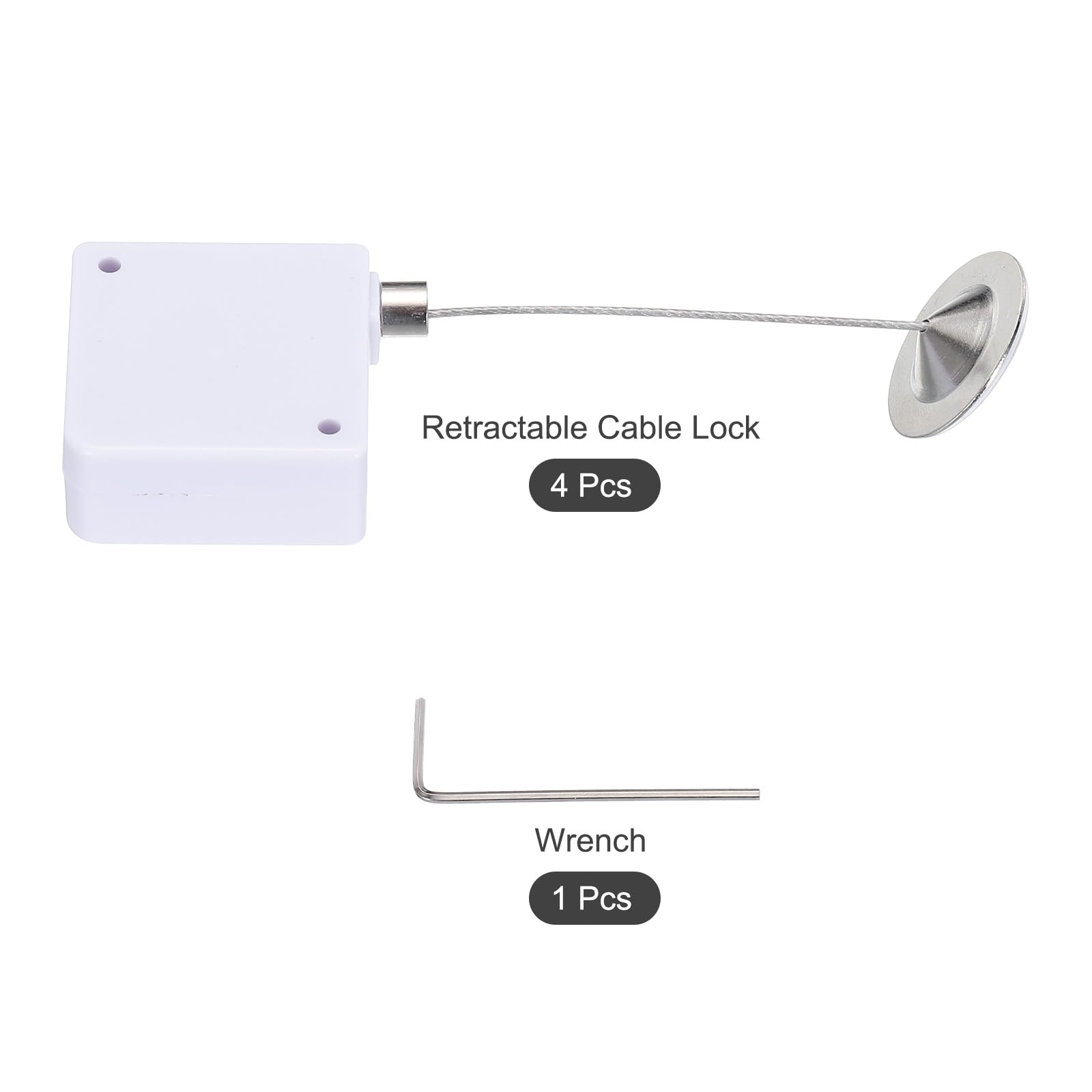 Master Lock Retractable Cable Lock With Adhesive - Anti-Loss Security Tether  For Remotes, Glasses, Tools The Acc