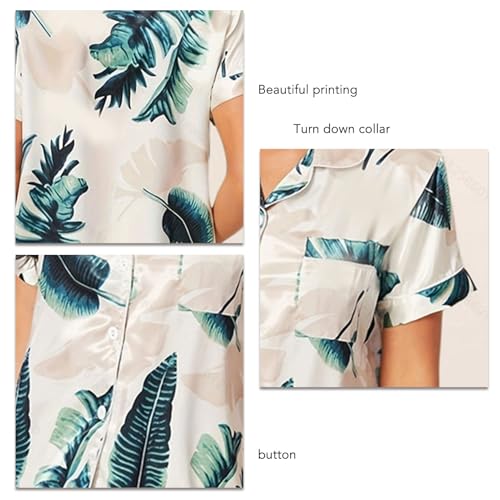 Ropa de dormir cómoda y transpirable con pijama de manga corta para mujer verano L 4