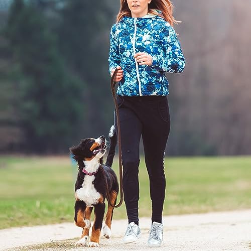 Hundeleine Leder, 1,2m - 2,6m Fettlederleine Hunde, 1,2/1,8 cm Breit, Lederleine Hund Führleine mit robustem Verschluss für große, mittelgroße und kleine Hunde