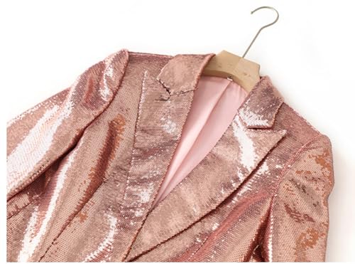 Sequin Blazer and Short Set for Women 2 PC Slim Fit Notch Lapel Prom Party Suit Women's Glitter Suit4