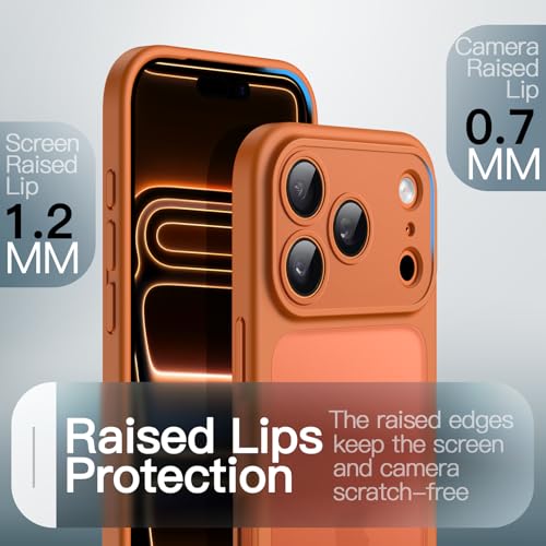 Image of JETech Matte Case for iPhone 17 Pro 6.3-Inch, Shockproof Military Grade Drop Protection, Full Camera Lens Protection, Frosted Translucent Back Minimalist Phone Cover (Orange)