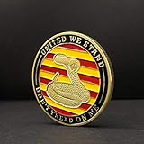 Exquisite Coin New American Snake Liberty Bell 1776 Commemorative Coin Gadsden Flag Commemorative Coin Metal Toy Badge Perfect Replacement for Original Coins