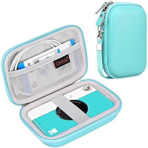Canboc Hard Carrying Case for KODAK Printomatic Digital Instant Print Camera, Mesh Bag fit Zink Paper, Cable, Mint Green Cover
