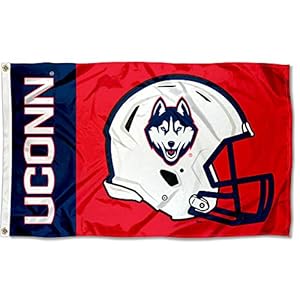 Connecticut Huskies Football Helmet Flag
