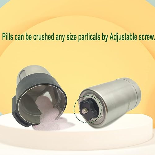 Miniatura 5 de Trituradora de píldoras paquete de 2 muele aspirinas y vitaminas hasta obtener un polvo fino con ajuste ajustable y cortador