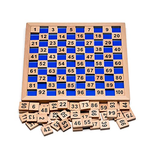 Montessori Mathematik Puzzle Spielzeug aus Holz zum Zahlen Lernen mit Zahlenfeldern und Ziffern, Bunt / Natur ab 3 Jahre für die frühe Motorik Entwicklung & Ausbildung ihres Kindes Cover