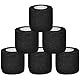 Selbstklebender Verband, 6 Rollen x 5cm x 4,5m Vliesstoff Selbsthaftende Bandage, Elastische Binde Bandage Fixierbinde, Schwarz Haftbandage, Geeignet für Stretch-Sportler, Sport, Handgelenk