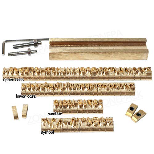 ZONEPACK Copper Brass Stamping Flexible Letters Numbers Alphabets Symbols Characters Molds CNC Engraving Molds for Hot Foil Stamping Machine (85pcs C Font)