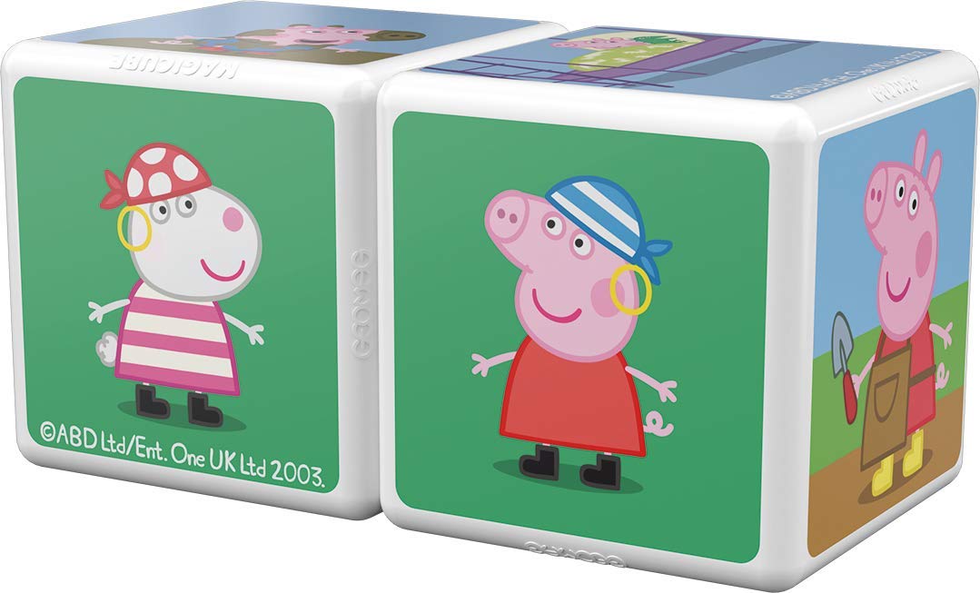 Geomag Magicube Peppa Pig Dzień z Peppą - 2 kostki - Gra konstrukcyjna z kostkami magnetycznymi