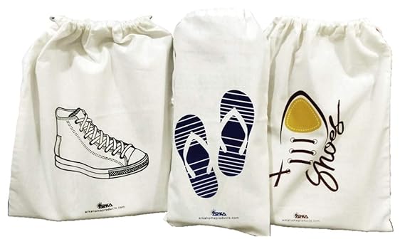Arka Home Products Shoes Bags for Men (Set of 3 - White)