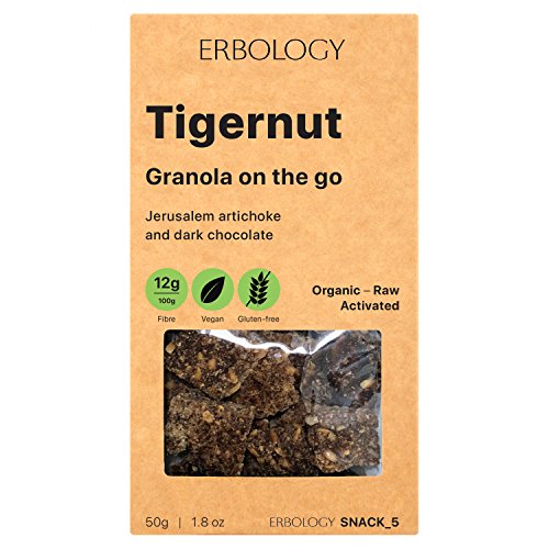 Organic Gluten-free Granola (12 x 1.8 oz Pack) with Tigernut and Sunchoke - Inulin - Gut-friendly - Raw - Vegan - Sprouted - Non-GMO