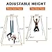 TECSPACE 6.6 FT~9.6 FT Adjustable Height Aerial Yoga Frame & Yoga Hammock, Professtional Yoga Swing Stand Comes with 18 FT / 33 FT Aerial Silk, Max Capacity 551 Lbs, Perfect for Yoga Exercise