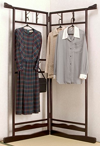 Amazon｜木製 ハンガーラック 洋服掛け に便利な掛け金具付きの衣桁 