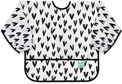 Bumkins Waterproof Sleeved Bib, Hearts, 6-24 Months