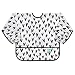 Bumkins Sleeved Bib / Baby Bib / Toddler Bib / Smock, Waterproof, Washable, Stain and Odor Resistant, 6-24 Months - Black Hearts