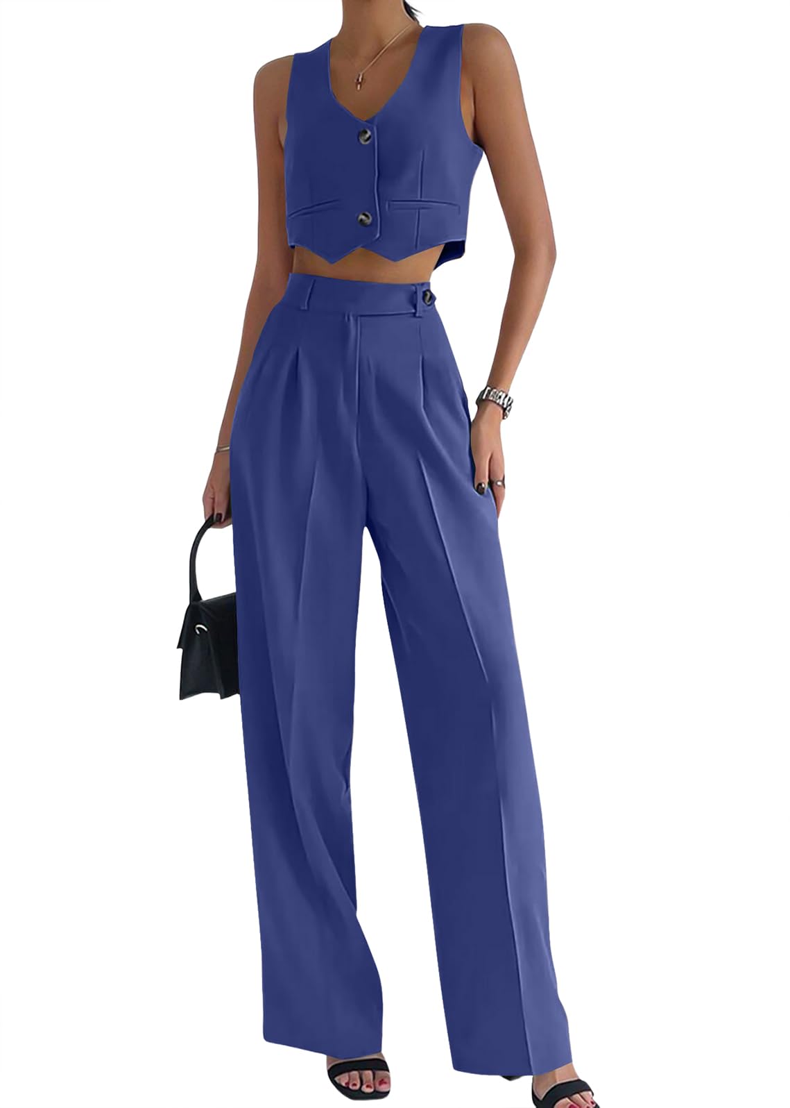 Shownicer Ensemble De 2 Pièces Pour Femme Chic Et Elegant Manches