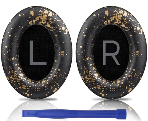Image of SOULWIT Earpads Replacement for Bose QuietComfort 45 (QC45) /QuietComfort SE (QC SE) /New Quiet Comfort Wireless Over-Ear Headphones, Ear Pads Cushions with Softer Protein Leather - Black Gold