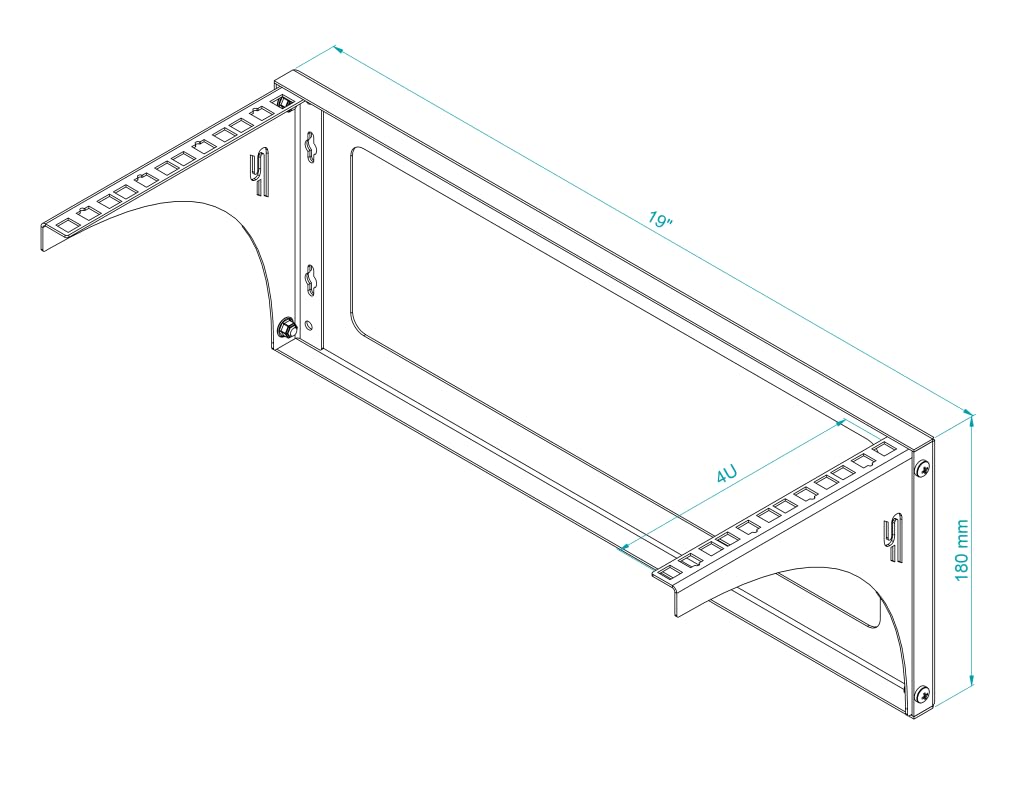 Montaggio a parete Armadio Rack 19 Pollici 4U - Ripiano Rack Realizzato in Acciaio - Rack e Armadietti per Apparecchiature di Rete - Capacità di peso di 80 kg
