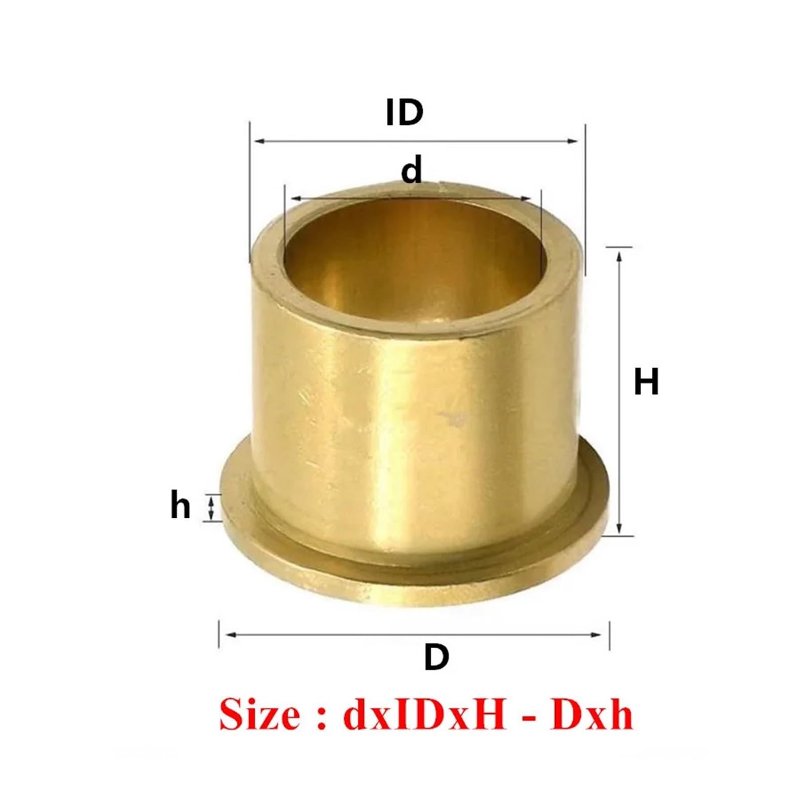 Manicotto dell'albero in ottone, 2 pz ID 8mm 10mm 12mm flangiatura cuscinetto autolubrificante metallurgia delle polveri olio boccola di rame manicotto di guida con flangia a gradini(10x16x16-22x3)