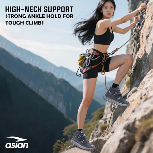 Image of ASIAN Everest W-21 Women's Trekking & Hiking Shoes | Durable Outdoor Footwear with Anti-Slip Outsole, Soft Cushion Comfort & Water-Resistant Upper | Ideal for Travel, Biking & Trails