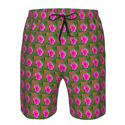 Hibiscus Flowers Pattern Print Stylish Beach Shorts Swim Trunks Lightweight Breathable Summer Outdoor Activities4