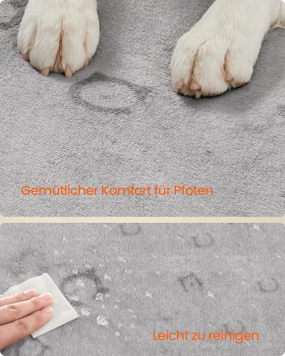 Feandrea Hundedecke, 2er Set, Wiederverwendbare Hundematte, 183 x 183 cm, XXXL, wasserdicht, auslaufsicher, rutschfest, saugfähig für Hunde, Katzen, Kaninchen, Taubengrau PTD005G01