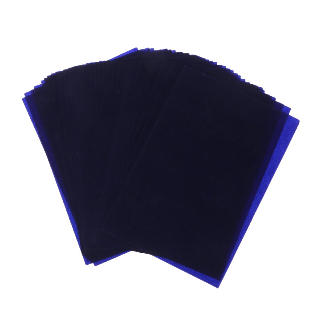 Lot de 50 feuilles papier transfert double face carbone copieur