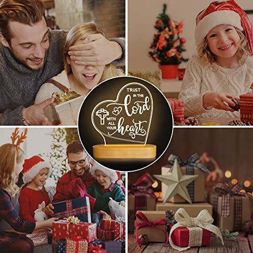 Image of Attivolife Gift Night Light, 3D LED Wooden Optical Table Lamp, Best Room Decoration, Birthday Holiday Christmas Pet Present Gifts Valentine Gift for Her Women Friend Kid Warm Color (God2)