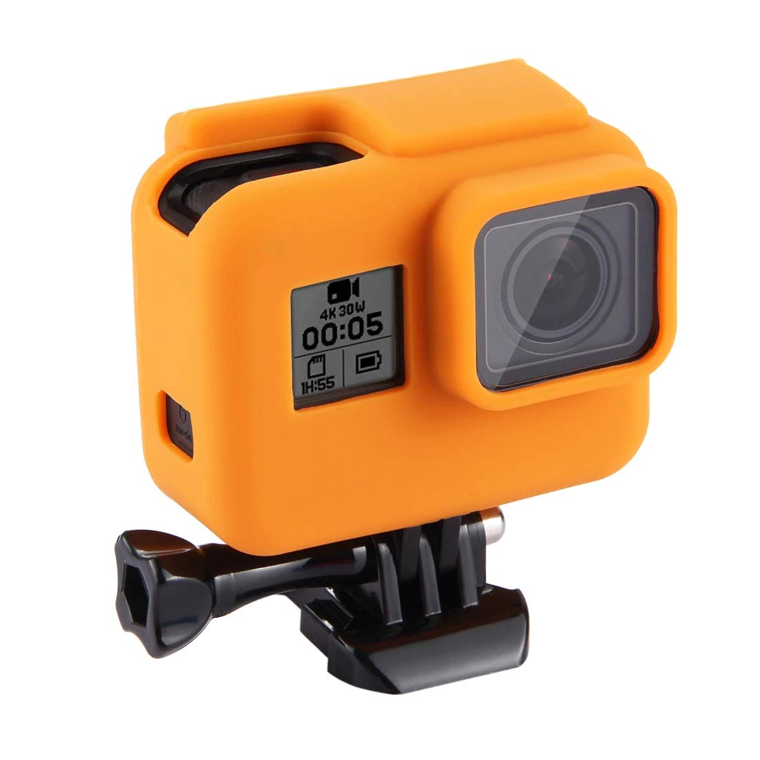 Action Pro Silicone Cover Side Frame Case Compatible with Gopro-5/6/7(Orange)-image-22