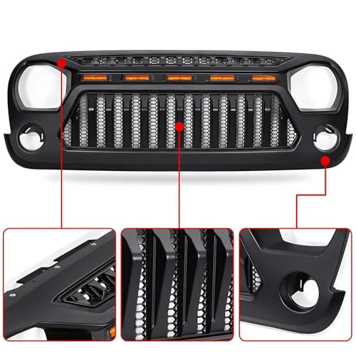 Image of Angry Face Grille Compatible with Jeep Wrangler Jk Jku 2007-2018