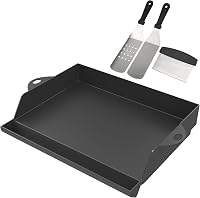 GriHero Öntöttvas Plancha Grill Lap 45x36 cm Teflonbevonattal Spatulával és Kaparóval 1