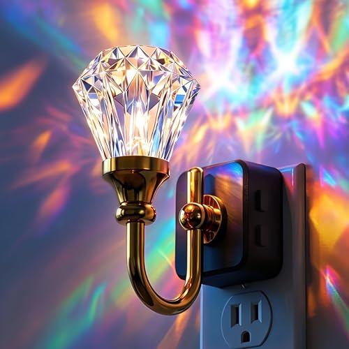Image of L LOHAS LED Night Lights Plug into Wall -10-Color Changing RGB Floral Night Lights with Auto Sensor, 3 Brightness Levels, Rotatable Plug in Nightlight for Bedroom, Nursery, Hallway, Gift