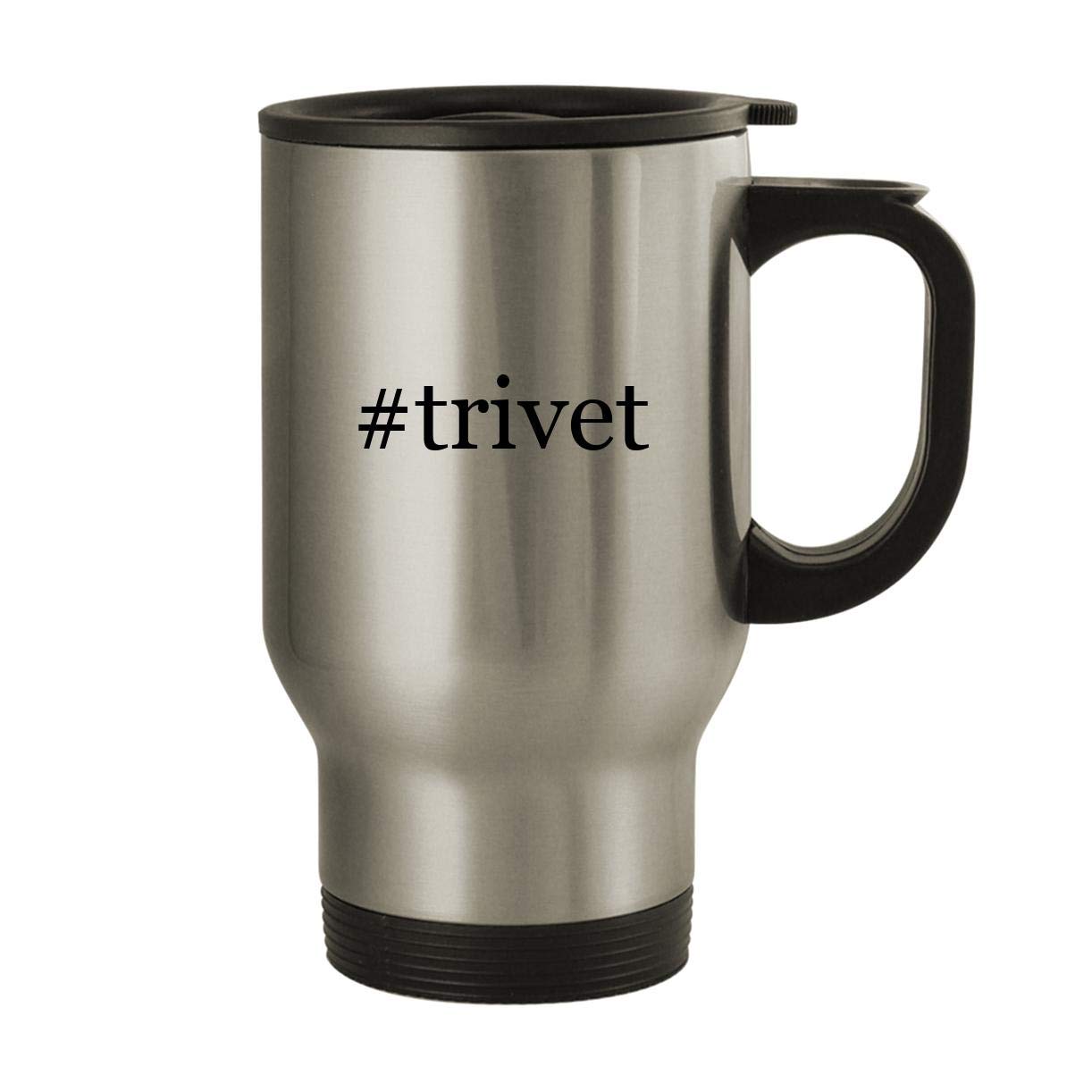#trivet - Stainless Steel Hashtag 14oz Travel Mug, Silver