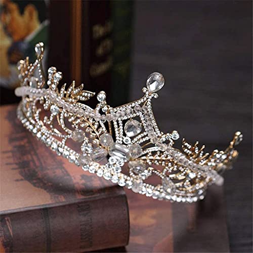 Corona de boda rosa y tiaras de cristales para peinados de novia y mujer 4