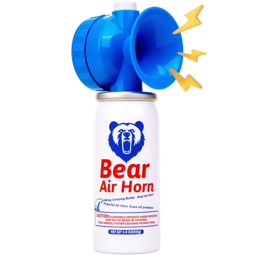 1.4oz Bear Horn for Self Defense, 123dB Loud Mini Air Horn, Audible Up to 1/2 Mile, Safety Air Horn for Hiking,Camping and Outdoor Protection（1.2.4）