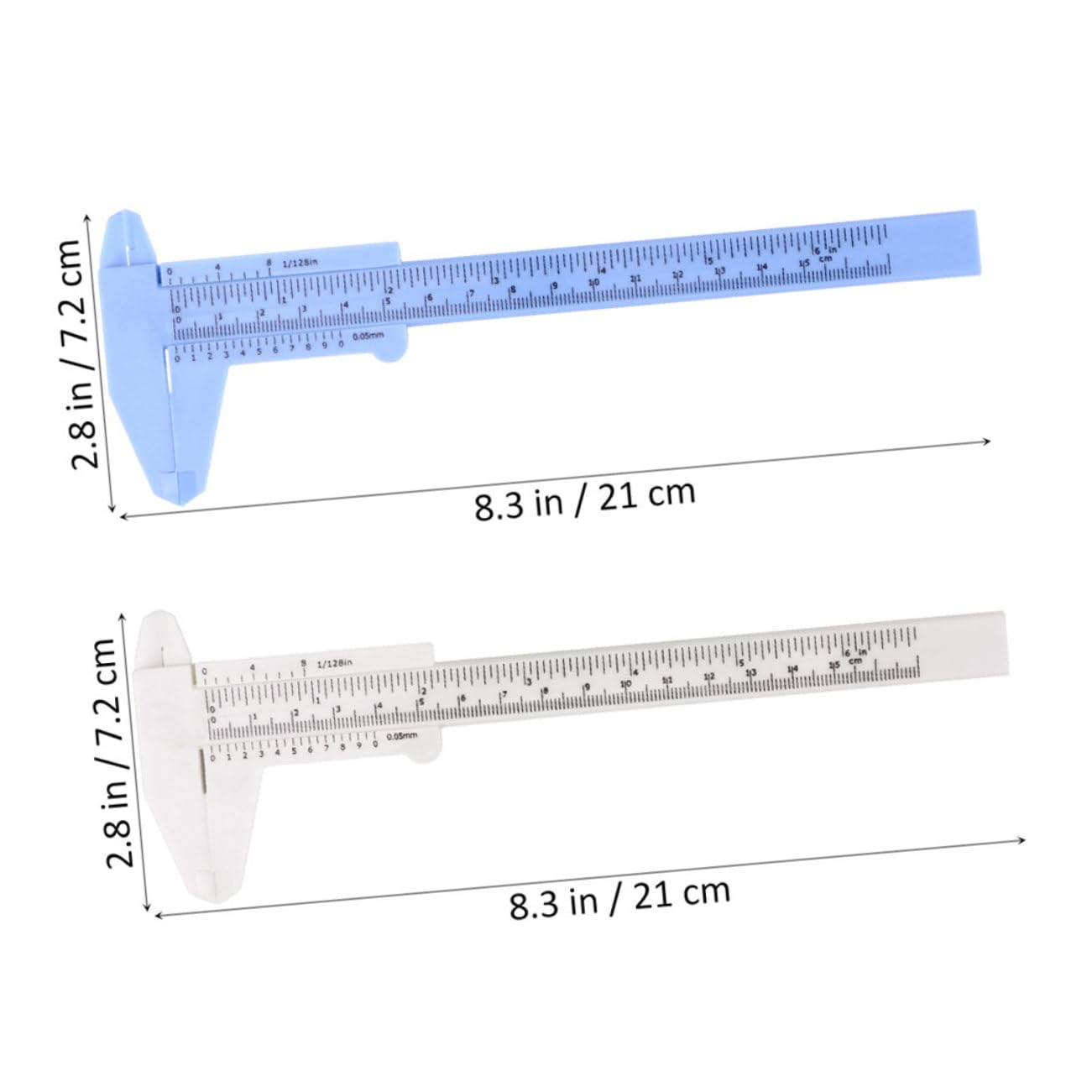 FUNOMOCYA 2pcs Plastic Caliper Jewelry Sliding Gauge Ruler Measuring Tools Sliding Pocket Caliper Handy Caliper Measuring Caliper Mini Caliper Sliding Pocket Ruler Slide Calipers