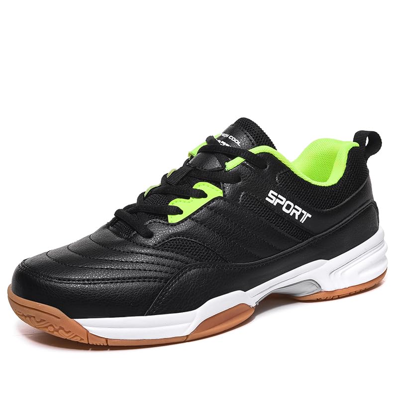 Mens Tennis Shoes Breathable, Comfortable, Lightweight, Non-Slip Mens Badminton Shoes Low Top Leather Racket Class Volleyball Shoes |with Arch Support | Lndoor and Outdoor Court Trainers