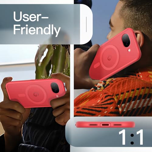 Image of JETech Magnetic Cover Case for Google Pixel 10a, Compatible with MagSafe, Translucent Matte Back Shockproof Phone Cover (Berry)