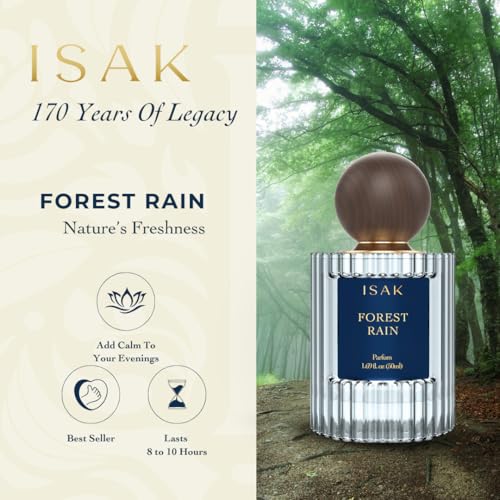 Image of ISAK Forest Rain Unisex Perfume | Eau de Parfum | Premium Perfumes for Men, Women | Petrichor, Lemon, Lilac | Fresh, Long Lasting, Travel Size - 50ml
