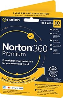 Norton 360 Standard 2023, Antivirus software for 1 Device and 1-year subscription with automatic renewal, Includes Secure VPN and Password Manager, PC/Mac/iOS/Android, Activation Code by Post