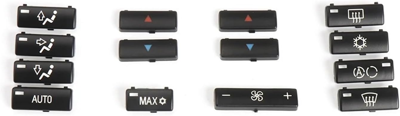 A/C Control Switch Replacement 14pcs/Set Car Climate Control Air Conditioning Switch Button Covers Fit for BMW X5 E53 1999-2006 E39 1996-2002