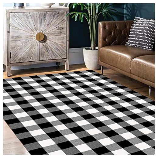 SEEKSEE Buffalo Plaid 5' x 8' Area Rug