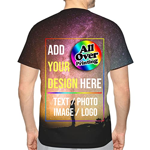 Custom T-Shirt Personalized Design Your Own Text Image Logo Photo 2 Side All Over Print Back Neon2