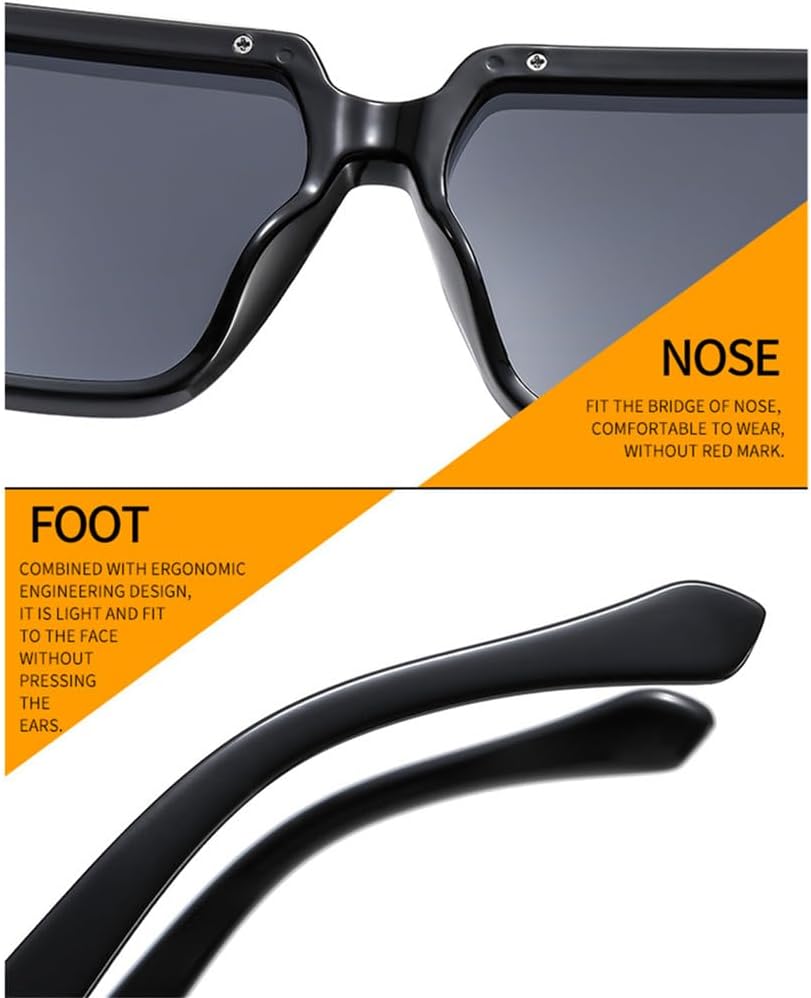 Sunglasses Women Vintage Big Frame Shades Men Sun Glasses UV400 Eyewear