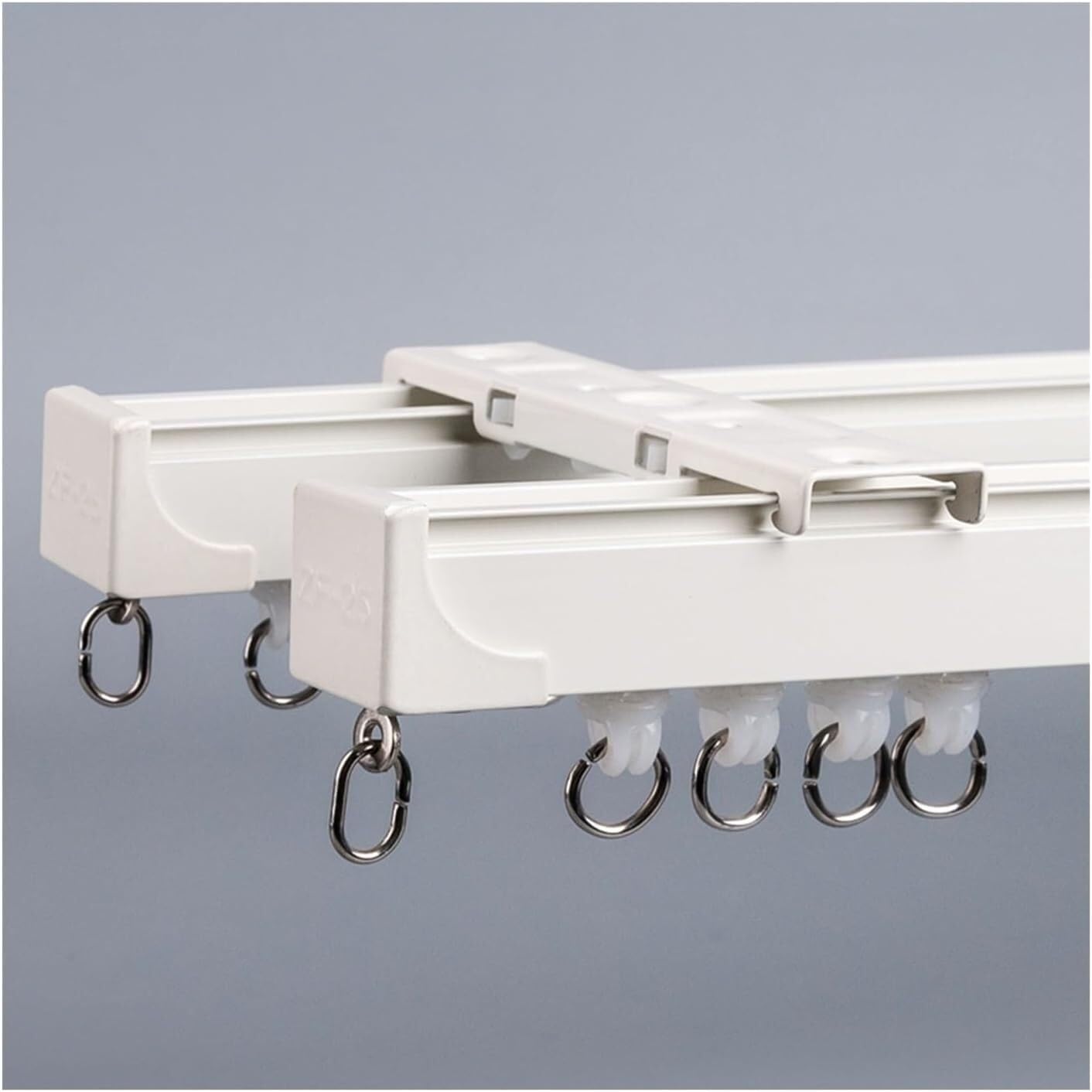 SZPLLZY Aluminium Double Curtain Poles 1-6m Curtain Track Sliding Curtain Rail Ceiling or Wall Mount Curtain Rod for Living Room Bedroom Room Divider(White-ceiling,280cm/9.2ft(2 * 140cm))